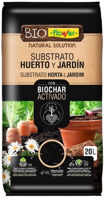 Sustrato Huerto y Jardin Biochar Activado 20l